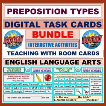 Preview of PREPOSITIONS: BOOM CARDS - BUNDLE