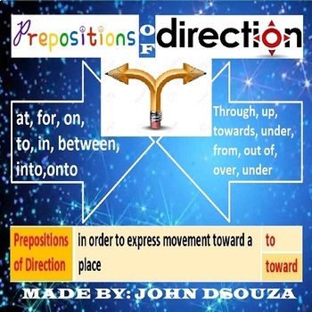 Preview of PREPOSITIONS OF DIRECTION LESSON AND RESOURCES
