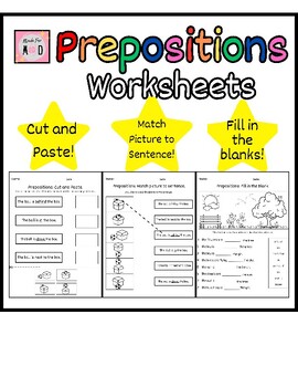 Preview of PREPOSITIONS | Worksheets | Independent Work Packet | Speech | ELA | Homework