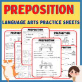 PREPOSITIONs practice sheets for 1st grade
