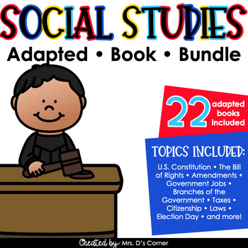 Preview of Social Studies Adapted Book Bundle [ 24 books included! ]