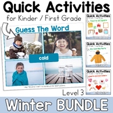 Winter Speech Therapy Quick Activities Kinder / First & Pa