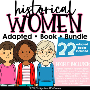 Preview of Women's History Adapted Book Bundle | 22 Famous Women of History