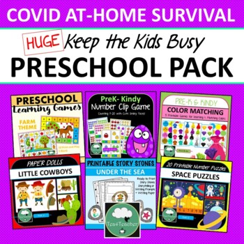Preview of PRESCHOOL ACTIVITY PACK Survival At Home COVID Keep the Kids Busy