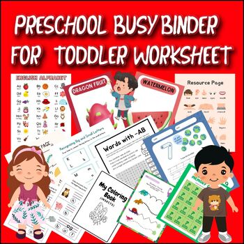 PRESCHOOL BUSY BINDER FOR TODDLER WORKSHEET by The golden fingers