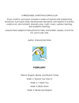Preview of PRESCHOOL CHRISTIAN CURRICULUM February