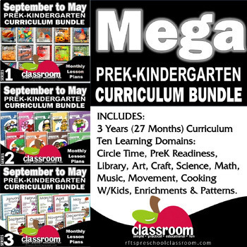 Preview of Preschool PreK Kindergarten Curriculum Lesson Plans Activity Bundle with BONUS