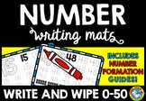 KINDERGARTEN NUMBER WRITING TO 50 WORKSHEETS PRACTICE MATS