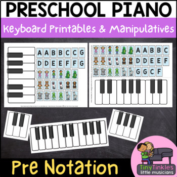 Preview of PRESCHOOL PIANO LESSONS FREE Keyboard Printables with Activity Cards