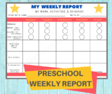 PRESCHOOL WEEKLY REPORT- Daycare Printable Behavior Chart 