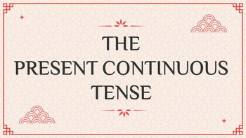 Preview of PRESENT CONTINUOUS TENSE - POWERPOINT PRESENTATION - NO PREP - EDITABLE