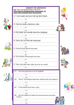 PRESENT PERFECT TENSE-REWRITE by chihab haytre | TPT