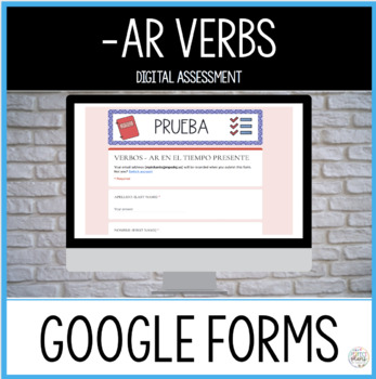 Preview of PRESENT TENSE AR VERBS TEST | SPANISH | GOOGLE FORMS