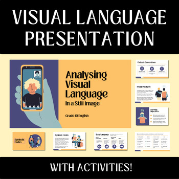 Preview of PRESENTATION - Analysing Visual Language in a Still Image (with activities!)