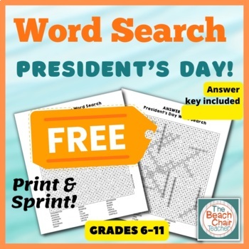 Preview of PRESIDENTS DAY WORD SEARCH PUZZLE - FREE!