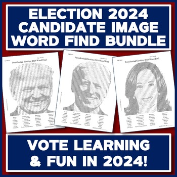Preview of PRESIDENTIAL ELECTION 2024 WORD SEARCH and GLOSSARY -- TRUMP, BIDEN, HARRIS