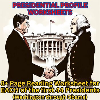 Preview of PRESIDENTIAL PROFILES BUNDLE (43 Reading Worksheets with Keys)