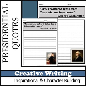 Preview of Presidential Quotes for Creative Writing from America's Leaders, ELA