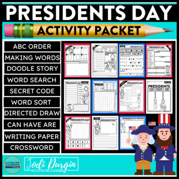 Preview of PRESIDENTS' DAY ACTIVITY PACKET word search early finisher activities writing