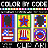 PRESIDENTS DAY  Color by Number or Code Clip Art PATRIOTIC