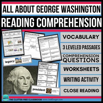Preview of PRESIDENTS DAY Reading Comprehension Passage Questions George Washington