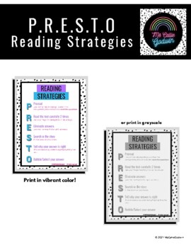 Preview of PRESTO Reading Strategy- Freebie!