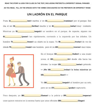 Spanish 2 + Reading Comprehension El Regalo Perfecto - Preterit/Imperfect  tenses