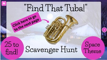 Preview of PREVIEW-Tuba- Digital Scavenger Hunt- Space Themed- Sub Friendly