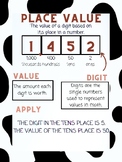 PREVIEW of Year's Worth of Cow Print Math Posters | 7 Post