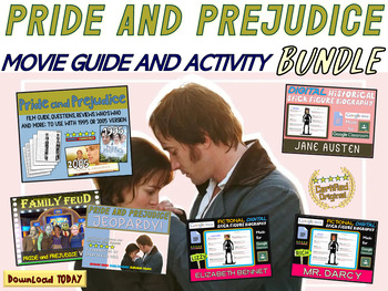 Preview of PRIDE AND PREJUDICE BUNDLE! Movie Guide, Games, Activities, and Fictional Bios