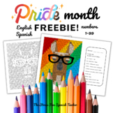 PRIDE Month FREE Spanish and English Color By Number Schoo