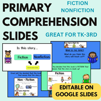 Preview of PRIMARY Comprehension Slides - EDITABLE GOOGLE SLIDES