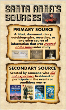 Preview of PRIMARY / SECONDARY SOURCE ANCHOR CHART