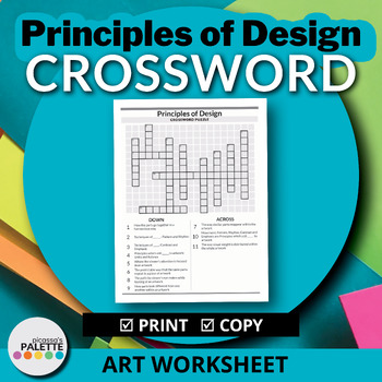 Preview of PRINCIPLES OF ART CROSSWORD PUZZLE WORKSHEET