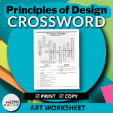 PRINCIPLES OF ART CROSSWORD PUZZLE WORKSHEET