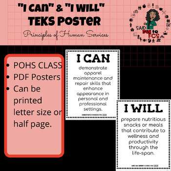 Preview of PRINCIPLES OF HUMAN SERVICES (POHS) TEKS POSTERS