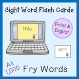PRINT AND DIGITAL Sight Word Flash Cards - 1,000 Fry Words