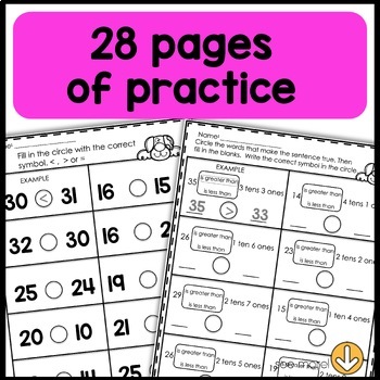 Math Worksheets [Greater than, Less than] by OCD in Elementary Shanon