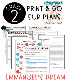 Preview of PRINT & GO SUB PLANS: Emmanuel's Dream