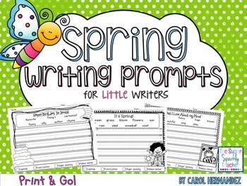 PRINT & GO Spring Writing Prompts by The Super Sparkly Teacher | TPT