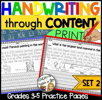 Preview of PRINT Handwriting Practice for Grades 3 and up- SET 2