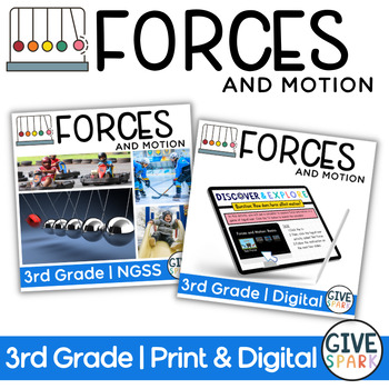 Preview of PRINT and DIGITAL - Forces and Motion - Third Grade Science Bundle - NGSS