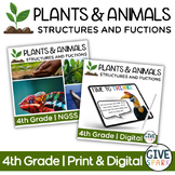 4th Grade - PRINT and DIGITAL - Plants and Animals Structures - NGSS Aligned
