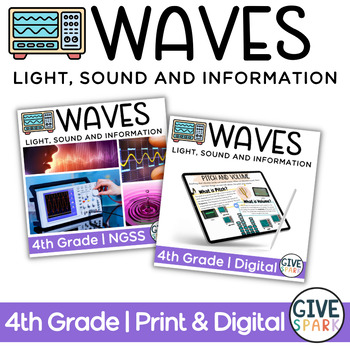 Preview of PRINT and DIGITAL - Waves - Fourth Grade Science - NGSS Aligned