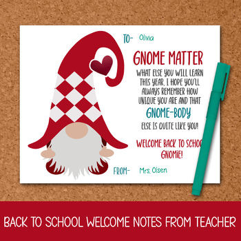 Preview of PRINTABLE BACK TO SCHOOL NOTES, FIRST DAY OF SCHOOL WELCOME GIFT FROM TEACHER
