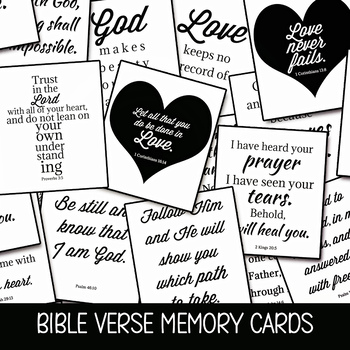 Preview of PRINTABLE BIBLE VERSE CARDS, PRAYER NOTES, SCRIPTURE MEMORY NOTECARDS