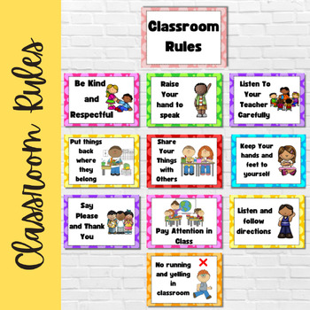 PRINTABLE CLASSROOM RULES CARD SET by Classroom Essentials By Teacher Jade