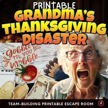 Preview of PRINTABLE Escape Room, Thanksgiving, Team-Building, Middle, High School Escape