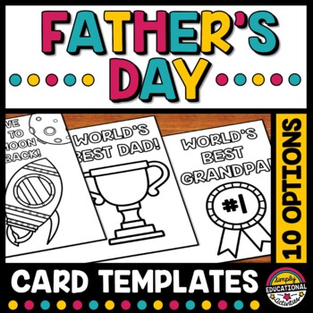 Preview of PRINTABLE FATHER'S DAY CARD TEMPLATES CRAFT ACTIVITY KINDERGARTEN 1ST 2ND GRADE