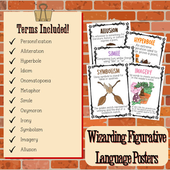 Preview of PRINTABLE Figurative Language Posters (8.5x11) | Wizarding Theme